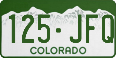 CO license plate 125JFQ