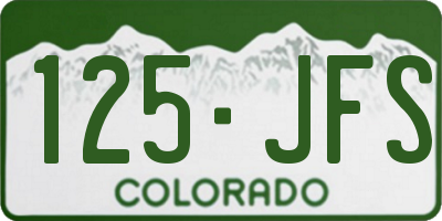 CO license plate 125JFS
