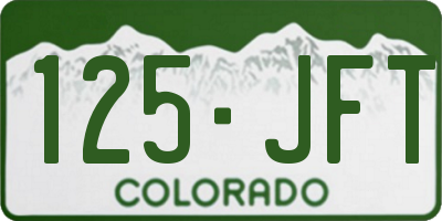 CO license plate 125JFT