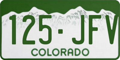 CO license plate 125JFV