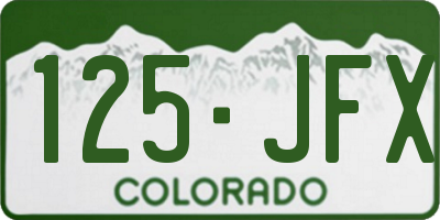 CO license plate 125JFX