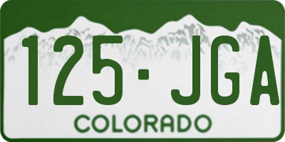 CO license plate 125JGA