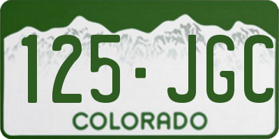 CO license plate 125JGC