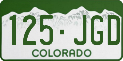 CO license plate 125JGD