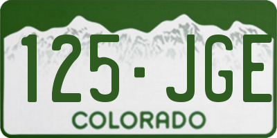 CO license plate 125JGE