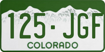CO license plate 125JGF