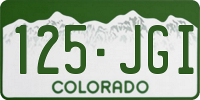 CO license plate 125JGI