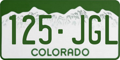CO license plate 125JGL