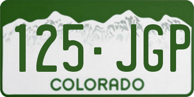 CO license plate 125JGP