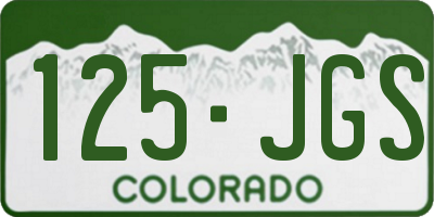 CO license plate 125JGS