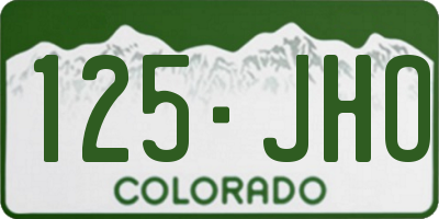 CO license plate 125JHO
