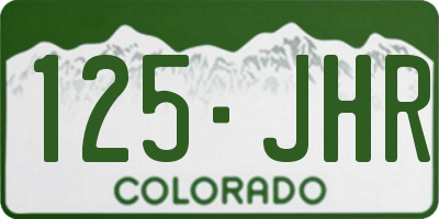 CO license plate 125JHR
