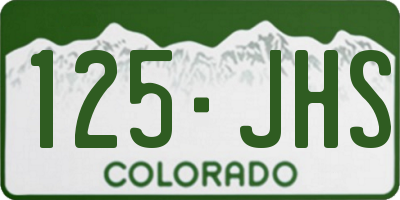 CO license plate 125JHS