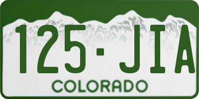 CO license plate 125JIA