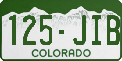 CO license plate 125JIB