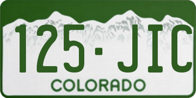 CO license plate 125JIC