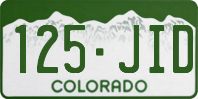 CO license plate 125JID