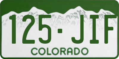 CO license plate 125JIF