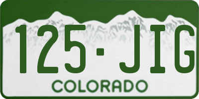 CO license plate 125JIG