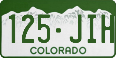 CO license plate 125JIH