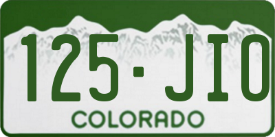 CO license plate 125JIO