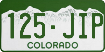CO license plate 125JIP