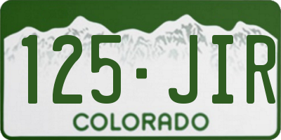 CO license plate 125JIR