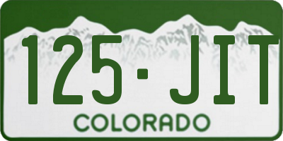 CO license plate 125JIT