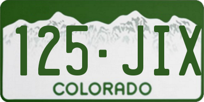 CO license plate 125JIX