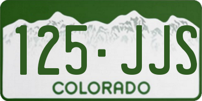 CO license plate 125JJS
