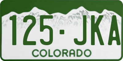 CO license plate 125JKA