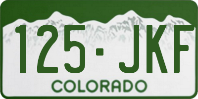 CO license plate 125JKF