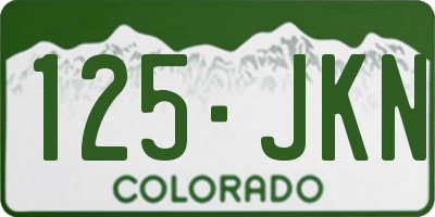 CO license plate 125JKN