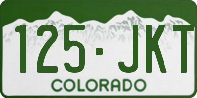 CO license plate 125JKT