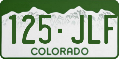 CO license plate 125JLF