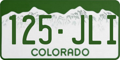 CO license plate 125JLI