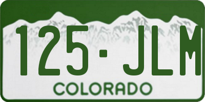 CO license plate 125JLM
