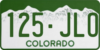 CO license plate 125JLO