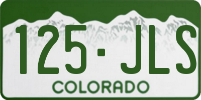 CO license plate 125JLS