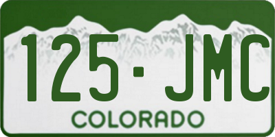 CO license plate 125JMC