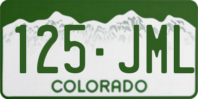 CO license plate 125JML