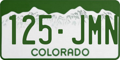 CO license plate 125JMN