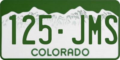 CO license plate 125JMS
