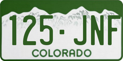 CO license plate 125JNF