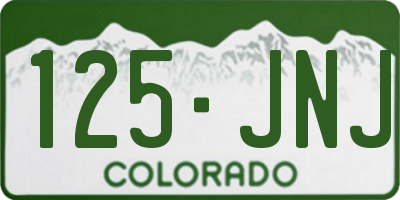 CO license plate 125JNJ