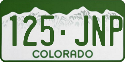 CO license plate 125JNP
