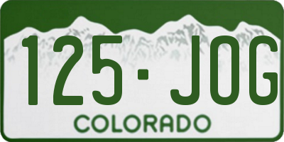 CO license plate 125JOG