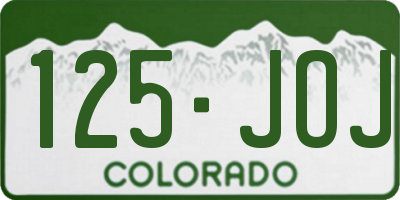 CO license plate 125JOJ