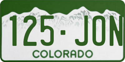 CO license plate 125JON
