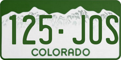 CO license plate 125JOS